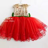 Custom fall and holiday dress, burgundy and gold