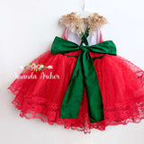 Custom fall and holiday dress, burgundy and gold