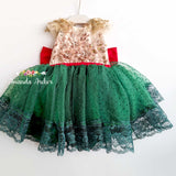 Custom fall and holiday dress, burgundy and gold