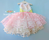 Pastel Pink Rose Heart Dress Ooak RTS 3T