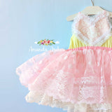 Pastel Pink Rose Heart Dress Ooak RTS 3T