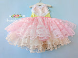 Pastel Pink Rose Heart Dress Ooak RTS 3T