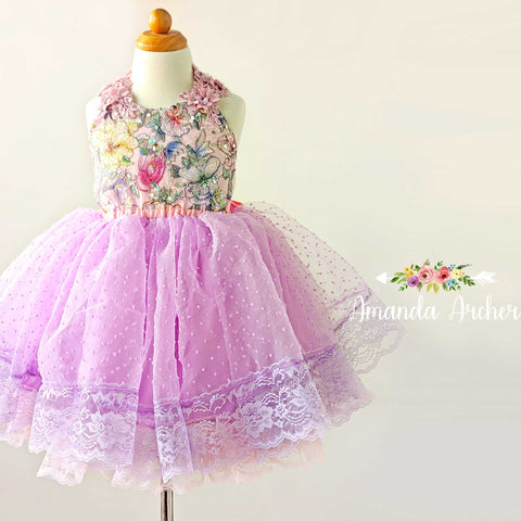 Lilac Blossom Princess Dress, ships in 4 weeks