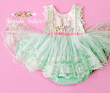 2nd Birthday Romper in mint, RTS size 2T